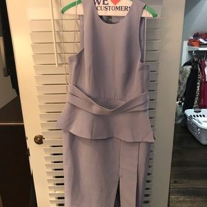 Midi dress with belt